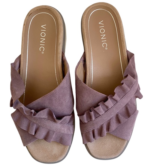 Vionic Azalea Mauve Suede Sandal Size 9 - Picture 6 of 11